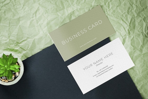 Business Card Mockup With Background PSD