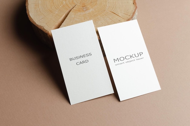 Business card mockup with front and back sides