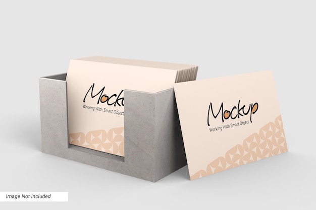 Business card mockup with holder