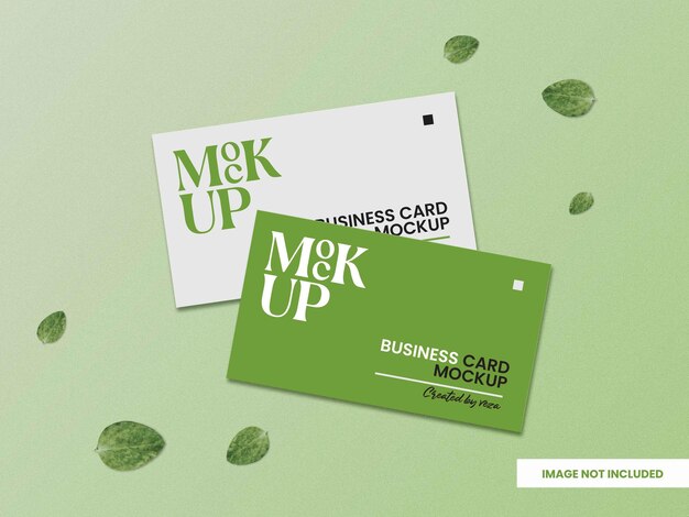 Business card mockup with leaf premium psd