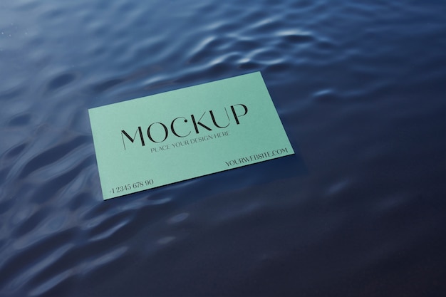 PSD business card mockup with reflection