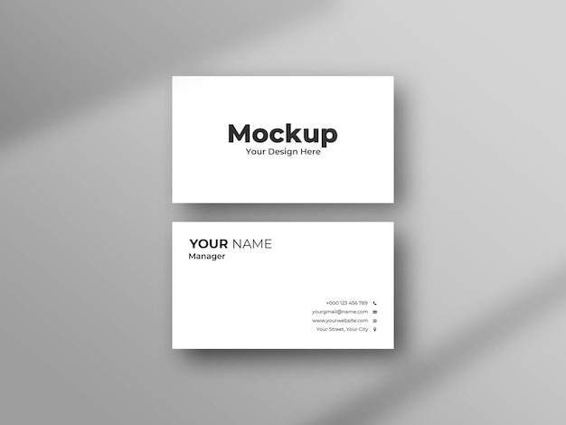 Business card mockup with shadow