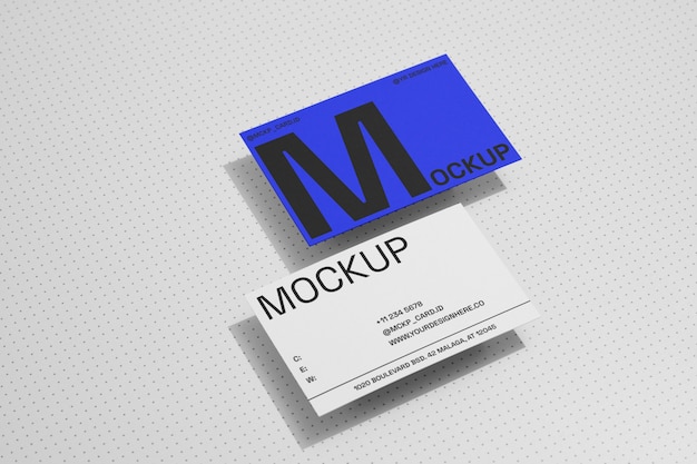 PSD business card mockup with shadows