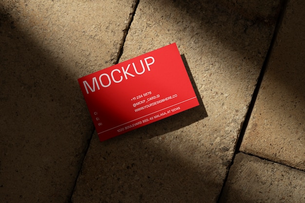 PSD business card mockup with shadows