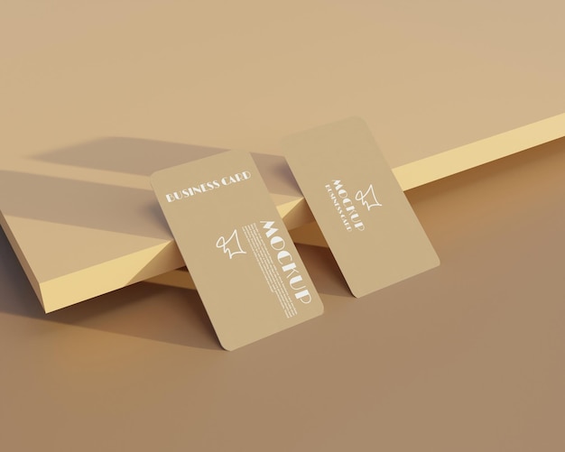 PSD business card mockup with sunlight