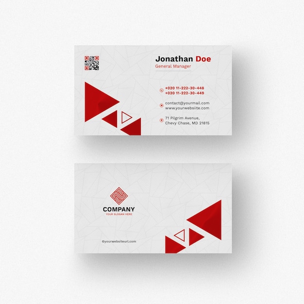 PSD business card mockup with triangular shapes