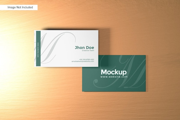 business card mockup on wooden background