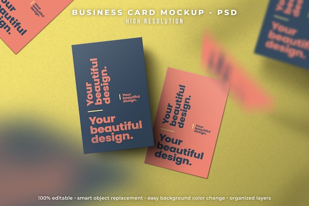 PSD mockup di biglietti da visita