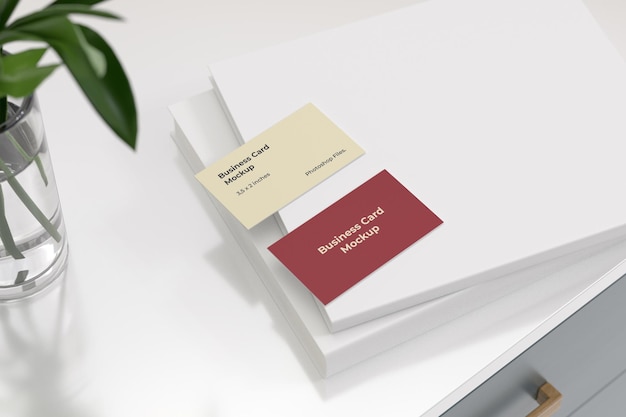 Business card mockups on the white book