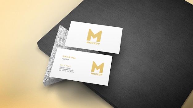 business card on mosaic piece mockup