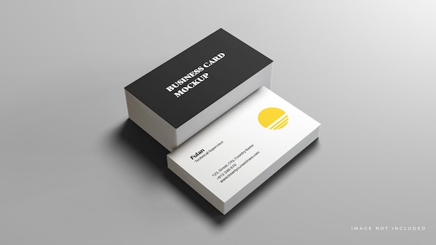 Business Card or Name Card Mockup in Double Stack with Clean and Minimalist Look