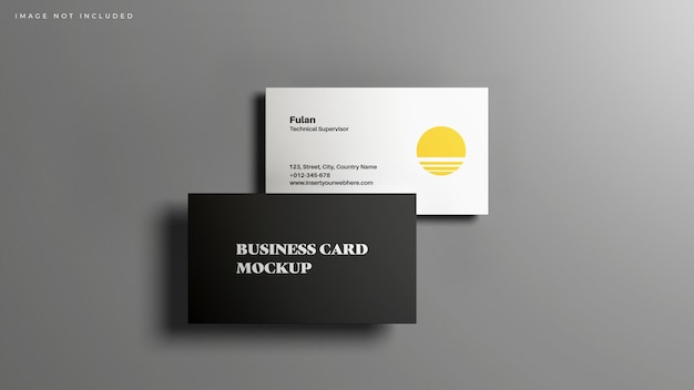 Business Card or Name Card Mockup in Top Down View with Minimalist yet Elegant Look
