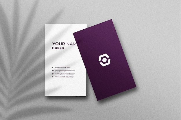 Business card and name card mockup with shadow