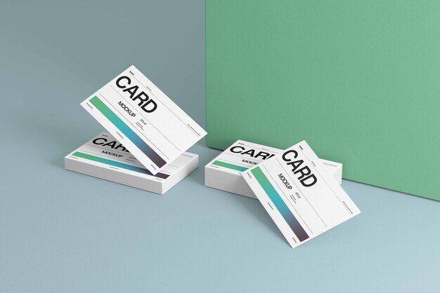 PSD business card pack mockup con ombra di finestra naturale.