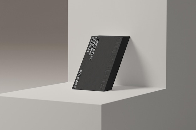 Business card on a podium mockup