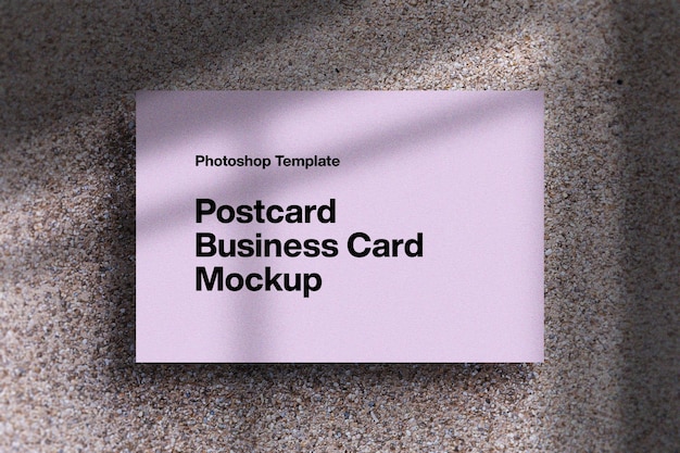 Business Card or Postcard Mockup on Texture Background Template PSD