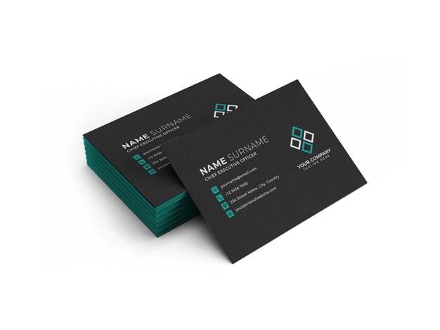 Business card stack mockup template