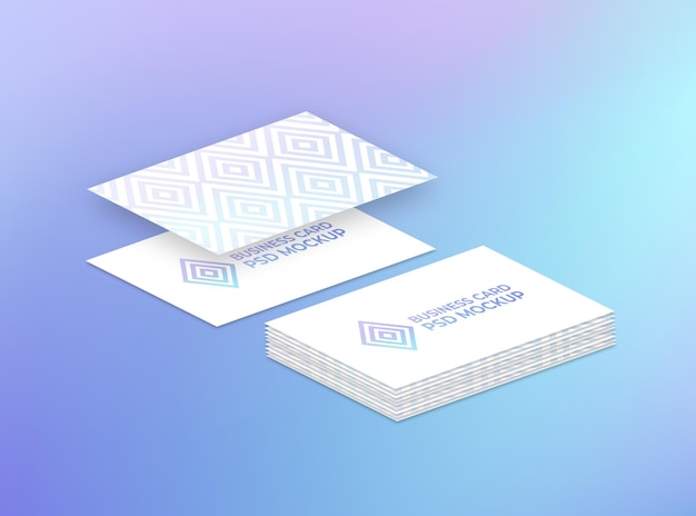 business card stack mockup