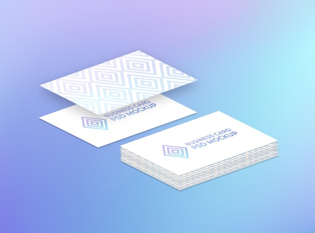 Business card stack mockup