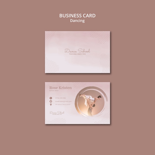 Business card template for dancing performers