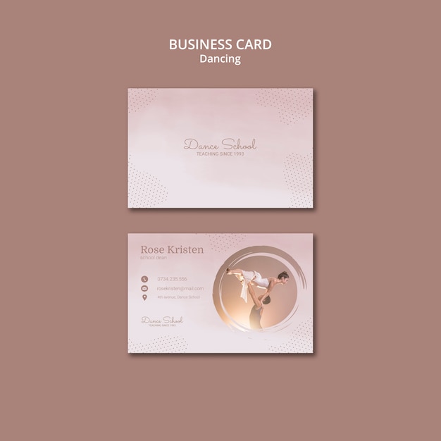 PSD business card template for dancing performers