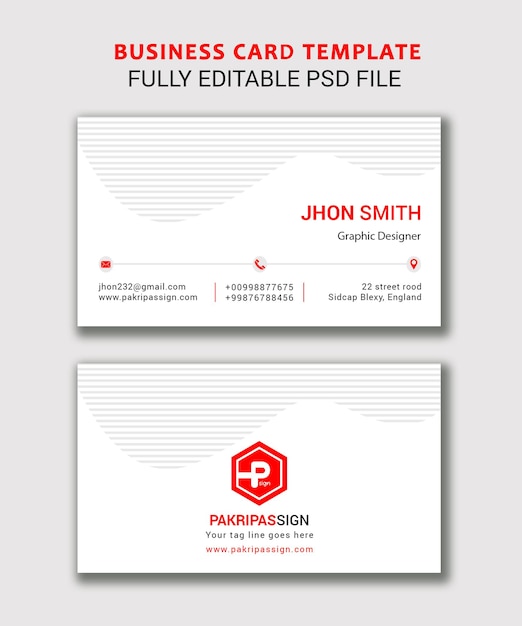 Business card template for a psd company