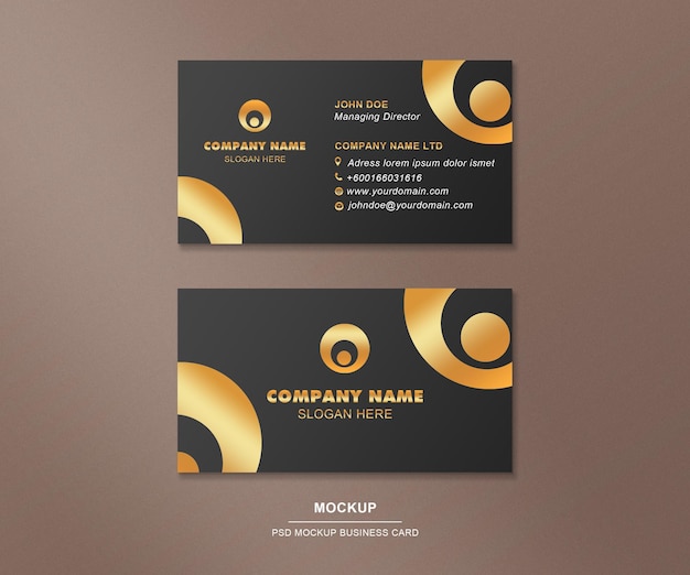 PSD a business card that says company name on it