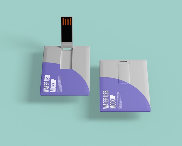 Business card usb flash drive mockup