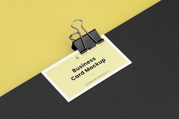 Business card with clip mockup