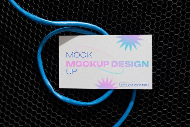 PSD business card with colors wire