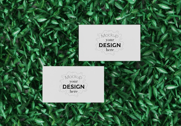 PSD business card with decoration psd mockup