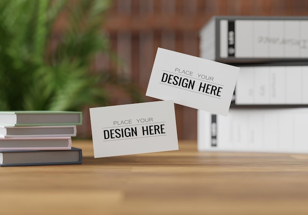 Business card with decoration PSD mockup