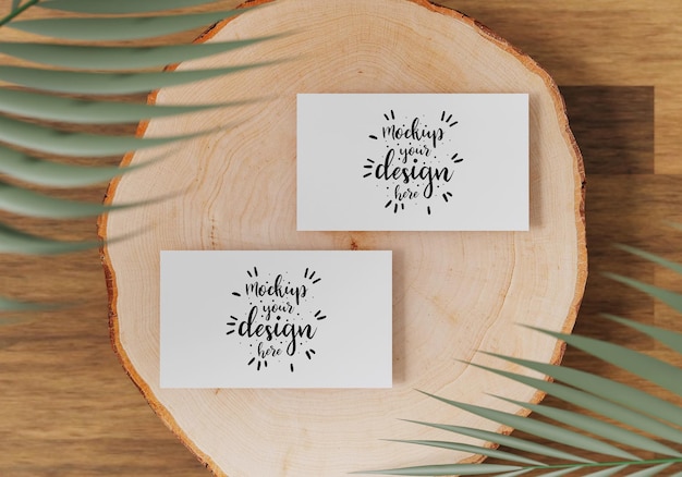 Business card with decoration PSD mockup