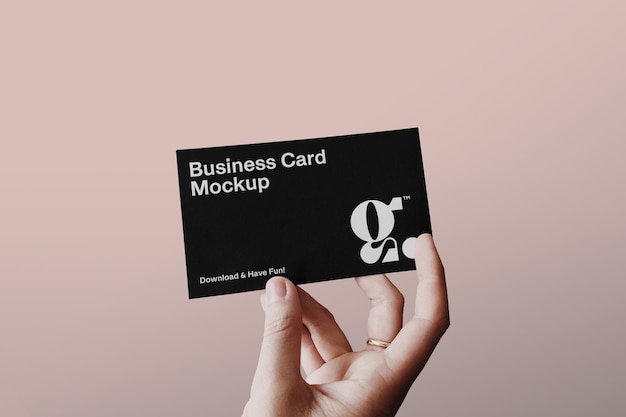 Business card with hand mockup