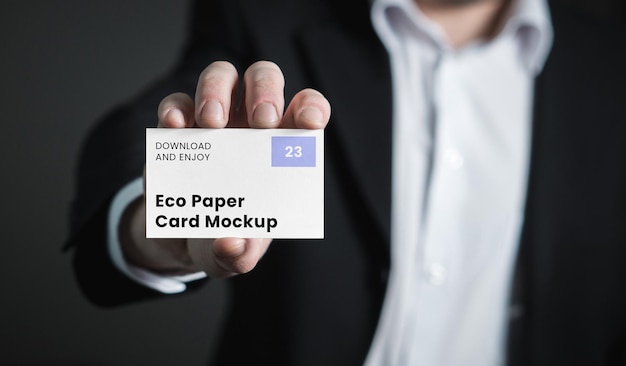 Business card with men mockup