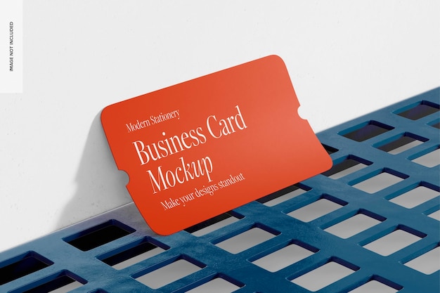 business card with metallic panel mockup leaned