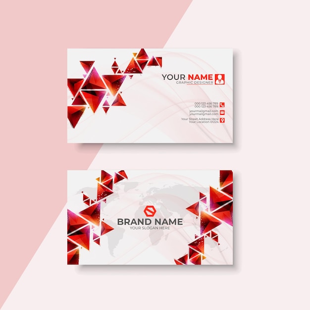 PSD a business card with a red triangle design