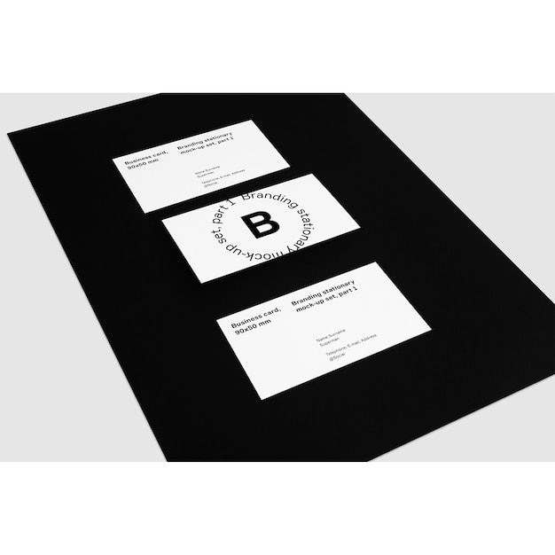 business cards on black background mock up