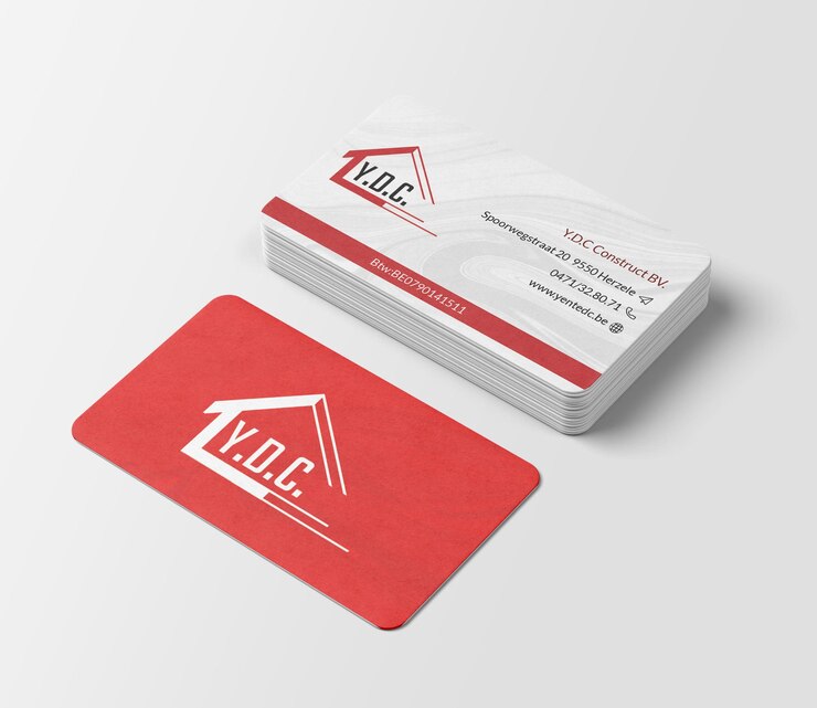 Business cards for a property company called klcc.