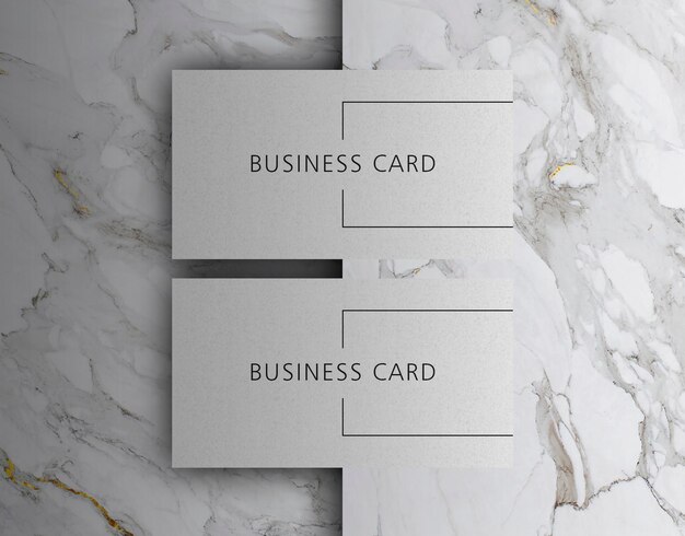 Business cards on a marble table