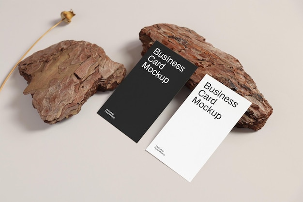 Business cards mockup scene