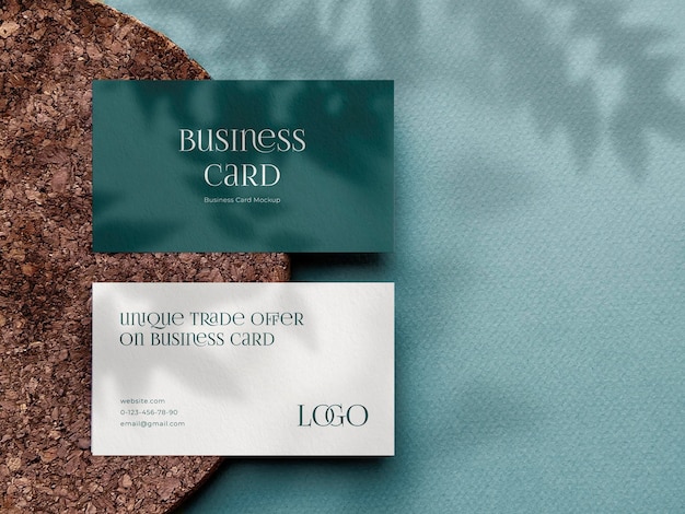 PSD business cards mockup with cork stand