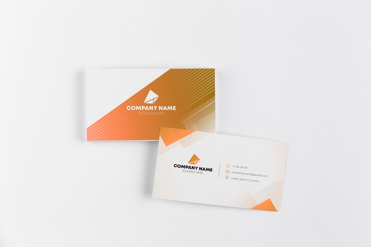 PSD business cards on table