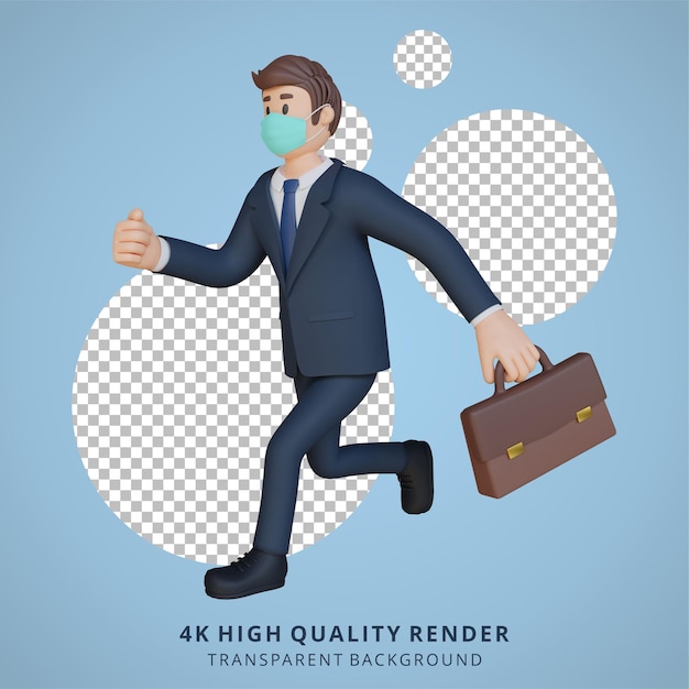 Business character illustration 3d rendering