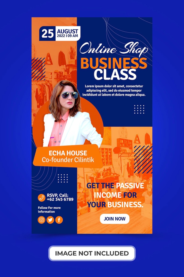 Premium PSD Business class promotion with social media stories