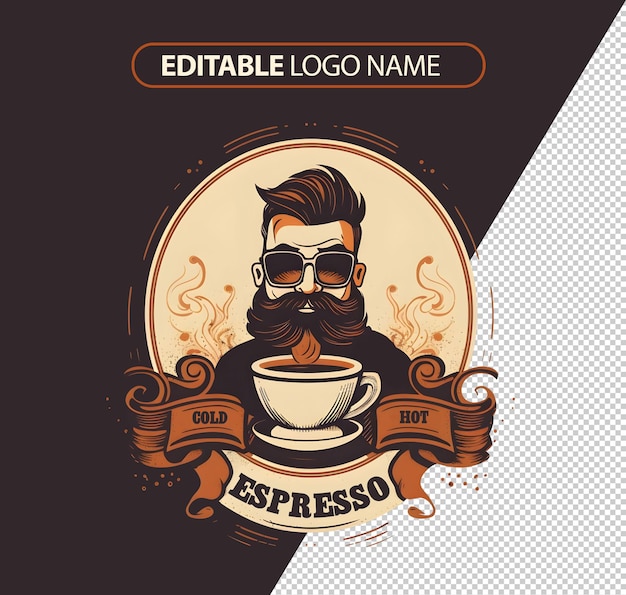 PSD logo di una caffetteria commerciale