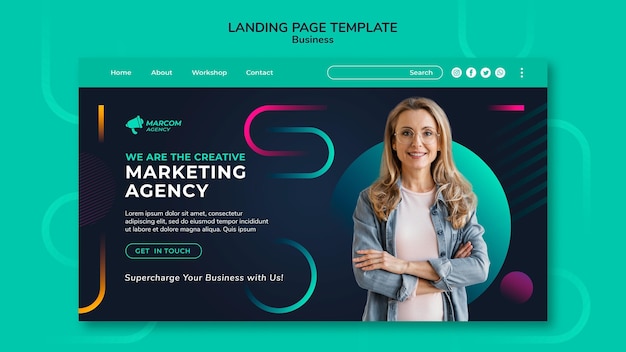 PSD business company landing page template