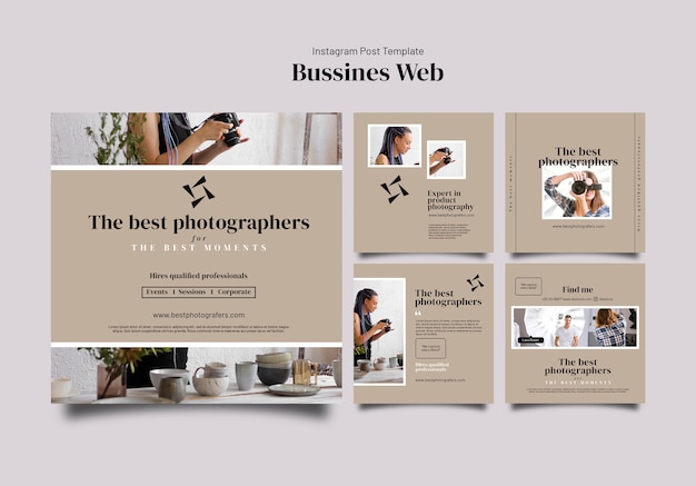 PSD business concept instagram posts template