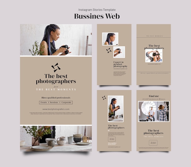 PSD business concept instagram stories template