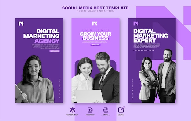 PSD business concept instagram stories template